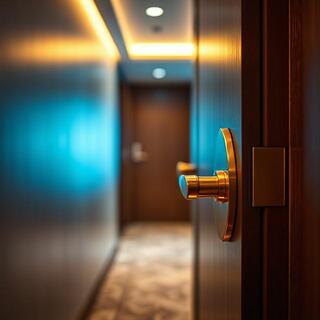 Boutique hotel with matte black hardware