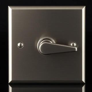Square rose lever in satin nickel