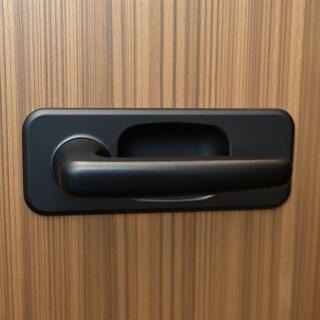 After: matched cabinet pulls with soft radius