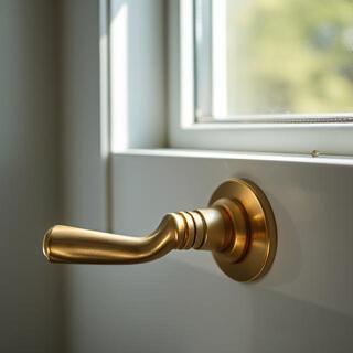 Brass lever in daylight