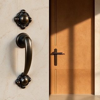 Bronze lever with limestone