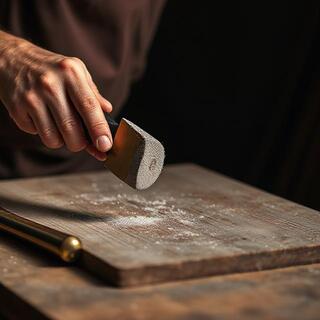Hand brushing along the grain