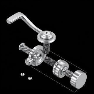 Lever and rose assembly, exploded view