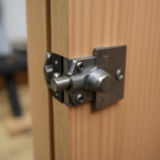 Latch side with strike plate set plumb