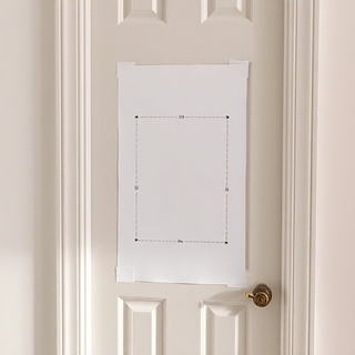 Paper template aligned at spindle height