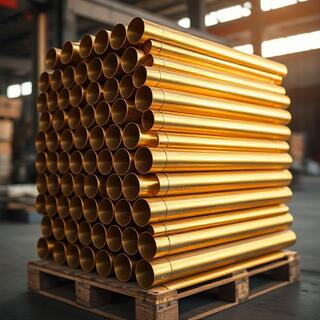 Brass billets ready for machining